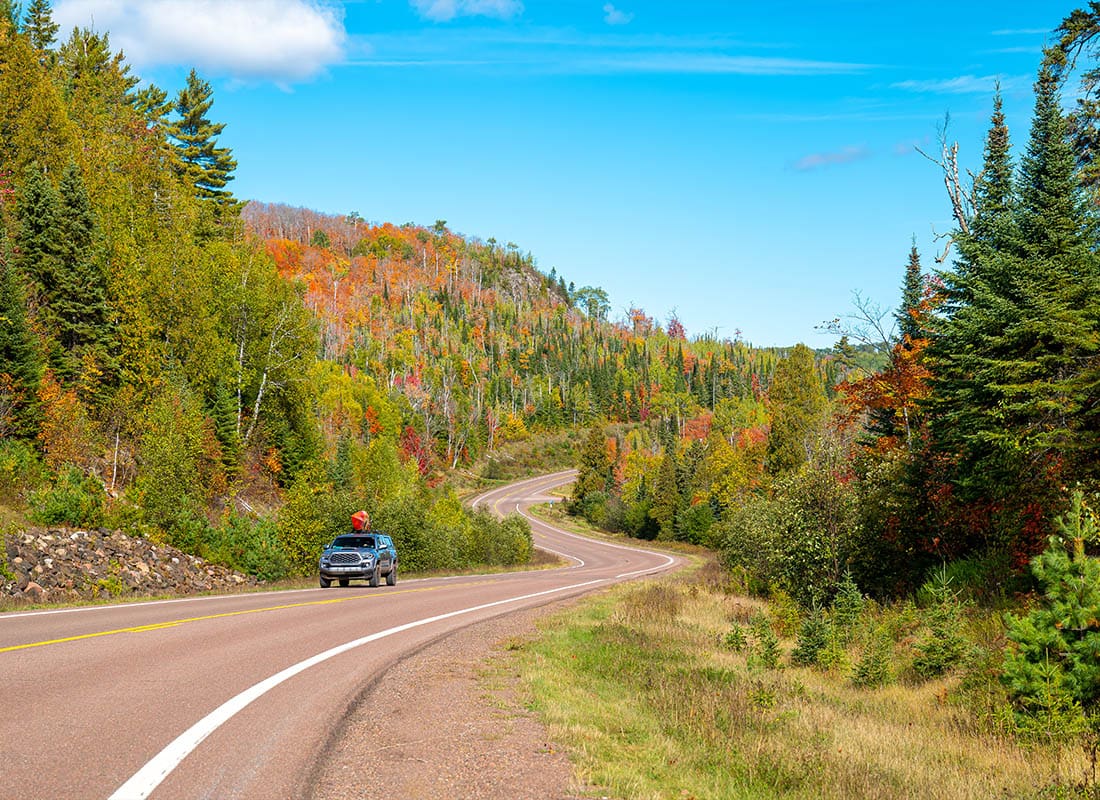 Blaine, MN - Aerial View of the Small Minnesota Town of Caledonia