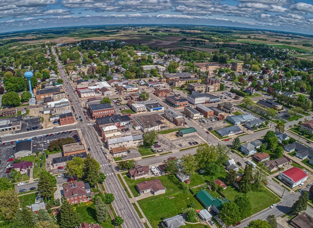 Brooklyn Center, MN - Aerial View of a Small City in Minnesota