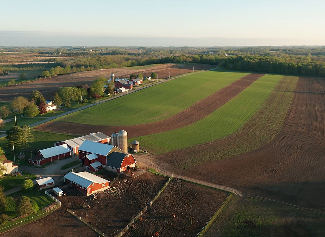 Harris, MN - Aerial View of American Countryside Landscape