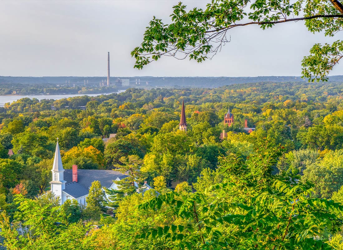 Hudson, WI - Overhead View of Hudson, Wisconsin