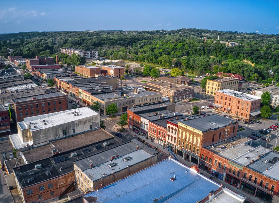 Pequot Lakes, MN - Aerial View of Faribault, Minnesota During Summer