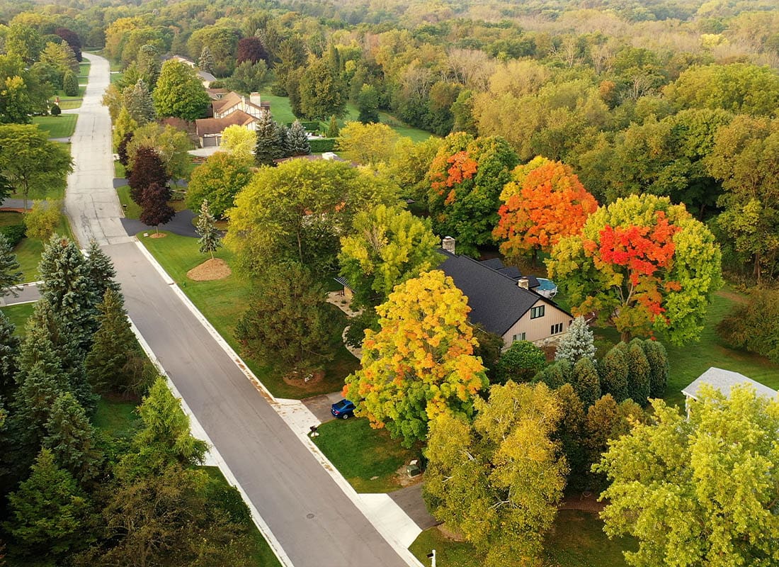 Waconia, MN - Aerial Drone View of American Suburban Neighborhood